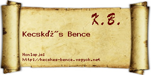 Kecskés Bence névjegykártya