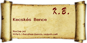Kecskés Bence névjegykártya