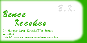 bence kecskes business card